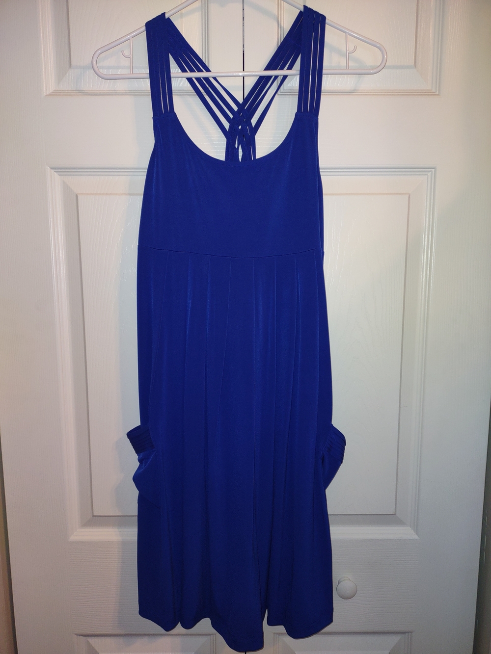 Calvin Klein Royal Blue Strappy Back Midi Dress